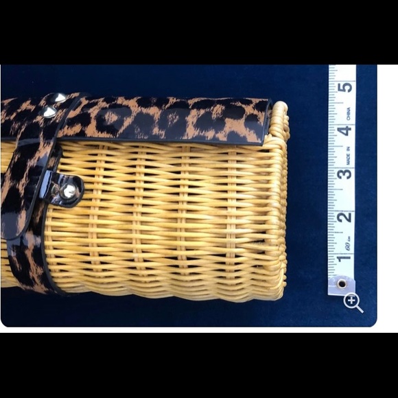 J crew leopard and rattan wicker clutch - Picture 2 of 7